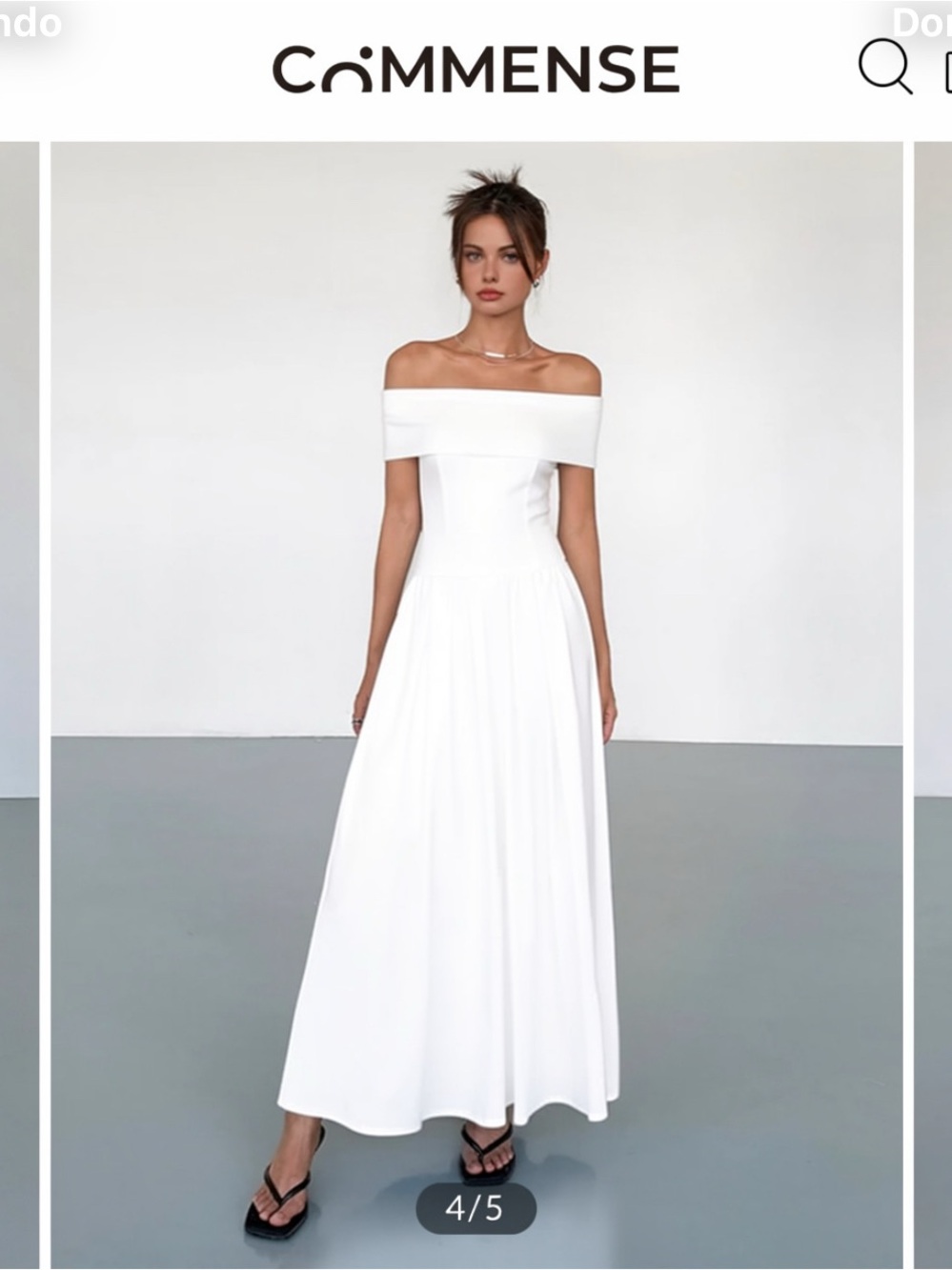Commense Frenchy Solid Off-Shoulder Long Dress NWT